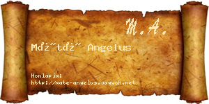 Máté Angelus névjegykártya